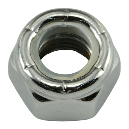 Midwest Fastener Nylon Insert Lock Nut, 5/16"-24, Steel, Chrome Plated, 10 PK 74308